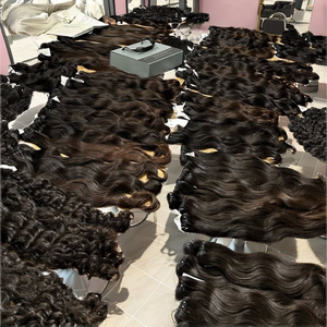 Cheveux 100% humains, longueur réelle, double trame machine, mèches vierges, cuticules intactes, alignées, vague naturelle, 20 pouces, toutes les couleurs, fête - Product Image 2