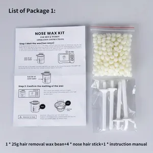 1 ensemble de cire portable pour l'épilation du nez, outils de coupe des ongles et d'entretien de la beauté, pince de nettoyage des poils du nez unisexe - Product Image 2