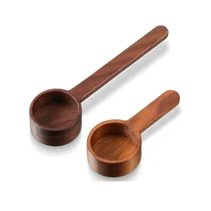 Cuchara medidora de madera para café, cuchara de madera de nogal para granos de café