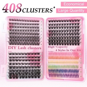 Paquete de Pestañas Postizas Sintéticas, Estilo Wispy Fluffy, 40D 60D 80D 100D, Volumen Completo Mixto, Pestañas Individuales en Racimo, Precortadas para DIY - Product Image 6