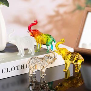 Hbl pha lê thủ công thủy tinh màu đỏ tráng men voi điêu khắc mô phỏng động vật Đồ trang trí cho trang trí phòng nhà - Product Image 2