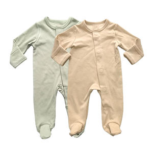 Manyetik düğme Bodysuit CPC sertifikası katlayın eldivenler bebek tulum ulaşmak çevre dostu uzun kollu bebek manyetik Footie - Product Image 3
