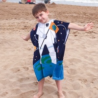 Toalla con Capucha para Niños, Poncho de Algodón para Cambiarse en la Playa, Toalla de Baño Infantil con Estampado de Dibujos Animados, Personalizable OEM