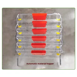 Mangeoire automatique anti-gaspillage pour cailles et pigeons |   Mangeoire <span class=keywords><strong>en</strong></span> PP <span class=keywords><strong>de</strong></span> qualité alimentaire à fixation sur cage pour l'élevage avicole multi-niveaux - Product Image 5