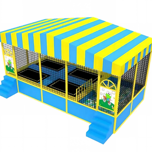 Parc de trampolines pour enfants, ensemble de jeux intérieur/extérieur, lit de saut avec toboggan, filet de sécurité, équipement de terrain de jeu - Product Image 4