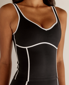 Completo Yoga Donna Estivo <span class=keywords><strong>Sexy</strong></span> a Righe Bianche Vestibilità Aderente KY - Abbigliamento Donna <span class=keywords><strong>Sexy</strong></span> all'Ingrosso Economico - Product Image 2