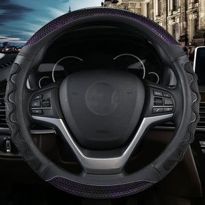 Funda de <span class=keywords><strong>Volante</strong></span> de Coche de Cuero y Fibra de Carbono de Alta Calidad de 38 <span class=keywords><strong>cm</strong></span>, Antideslizante, Universal, Accesorio Interior Deportivo - Product Image 3