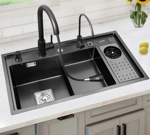 Évier de cuisine sous plan en acier inoxydable 304, cuve unique, pour usage domestique, <span class=keywords><strong>avec</strong></span> bac <span class=keywords><strong>intégré</strong></span> pour le lavage de la vaisselle et des légumes - Product Image 6