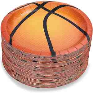 Platos de Papel Desechables Redondos de 7 Pulgadas con Diseño de Baloncesto, Suministros y Decoraciones para Fiestas de Cumpleaños, Directo de Fábrica, OEM, CMYK - Product Image 5
