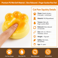Southpeak Toy Mochi Hand Therapy Squishy Factory Outil de soulagement de l'anxiété pour le soutien du TDAH et de l'autisme, Squishy sensoriel Patte de chat en forme de pain