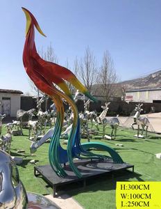 Escultura de Acero Inoxidable Moderna para Jardín, Personalizada de Fábrica, Decoración de Exterior, Estatua de Fénix de Acero Inoxidable en Venta - Product Image 2