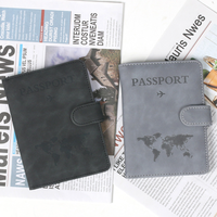 Porte-passeport portable en cuir PU pour les essentiels de voyage, étui de protection pour passeport, portefeuille de cartes avec blocage RFID