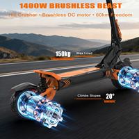 Scooter Eléctrico Todoterreno KUGOO F4 MAX con Autonomía de 100 km y 1400 W para Adultos, Neumáticos Anchos, Plegable, Disponible en Almacén de la UE