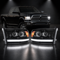 HUAFUXING Ensemble de phares à double projecteur LED complet amélioré 6500K 12V IP67 pour Dodge Ram 1500 2500 3500 2009-2018