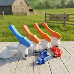 Perforateur de tuyau plat Watersun en plastique ABS robuste et acier inoxydable de 25 mm de diamètre pour jardin, serre, agriculture, irrigation goutte à goutte - Product Image 1