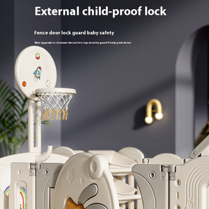 คอกกั้นเด็กแบบพลาสติกดีไซน์ทันสมัยสำหรับใช้ในบ้าน พร้อมรั้วป้องกันเด็กและแผ่นรองคลาน - Product Image 4