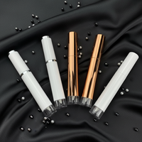 Tubes de brillant à lèvres de 4,5 ml avec logo personnalisé, contenants de brillant à lèvres blanc et or, flacons de rouge à lèvres liquide de luxe transparents en gros