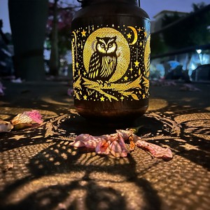 Solar Garden Owl Lamp Hanging Ornaments Forgarden <b>Projection</b> Lamp Nightlight - Product Image 3