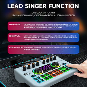 X3 Interface Audio numérique professionnelle carte son DJ mélangeur 14 effets antibruit Microphone sans fil pour <span class=keywords><strong>PC</strong></span>/téléphone - Product Image 4