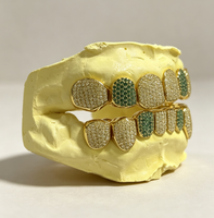 Grillz de scène Hip Hop Rap en Argent S925 entièrement pavé de Moissanite, motif cercle 8 cœurs et flèches, pour un look Hip Hop unisexe, idéal pour les fêtes cosplay