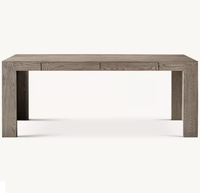 Bureau d'ordinateur ergonomique rectangulaire en chêne américain avec tiroir, idéal pour le télétravail et la maison, personnalisable