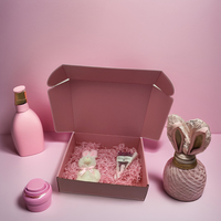 Nouveau coffret cadeau rose complet personnalisé carton d'emballage ondulé mat stratification revêtement UV vernissage bijoux montre