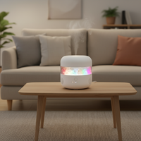 Diffuseur d'huiles essentielles à 7 couleurs avec lampe en sel de l'Himalaya, diffuseur d'arômes ultrasonique à brume froide avec haut-parleur musical