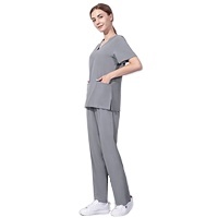Conjunto <span class=keywords><strong>de</strong></span> uniforme médico quirúrgico con logo oem para mujer, pantalón con cuello en V y estampado <span class=keywords><strong>de</strong></span> enfermera, venta al por mayor - Product Image 4