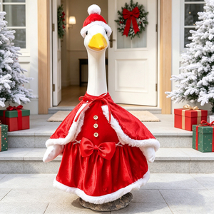 Disfraz de Ganso Navideño para Porche con Gorro de Santa, Ropa de Cosplay para Estatuas de 23 Pulgadas, Decoración para Fiestas de Invierno en el Jardín, Atuendos para Gansos de Porche - Product Image 1
