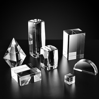 Cube de quartz transparent gravé en 3D sur mesure, prisme rectangulaire, base carrée vierge, ornements en cristal faits sur mesure