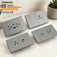 Nouveau style X10 Interrupteur mural tactile pour éclairage domestique, panneau PC, interrupteurs et prises électriques standard américains 10A