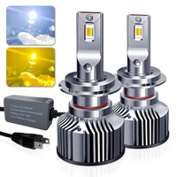 Phare de voiture LED laser bicolore H7H1H4 lumière blanche super brillante 6000K avec oeil doré PSX26W antibrouillard nouvel état