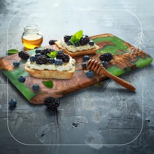Creative Natural Handmade Resin Olive <strong>Wood</strong> <strong>Cheese</strong> <strong>Board</strong> Wooden Epoxy Serving Chopping and Cutting <strong>Board</strong> - Product Image 3