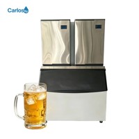 Machine à glaçons en cubes Carlos de grande capacité avec boîtier métallique, refroidie par eau, pour hôtels et complexes hôteliers de grande taille