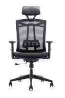 Chaise de bureau à dossier haut réglable en maille noire ergonomique avec appui-tête