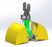 Nouvelle pelle hydraulique à coquille de type clamshell, capacité personnalisée, robuste, accessoire de construction pour mini-excavatrice, 3CUM, multi-tonnes