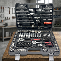 Juego de Herramientas Mecánicas Profesional de 216 Piezas, Duradero, de Acero Inoxidable 201, con Llave de Trinquete, Adaptadores de Destornillador y Herramientas Manuales