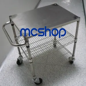 Multifunctionele Stalen 3 Tier Cart Platte Rekken Clean Room Mobiele Opslag Rekken Draad Plank