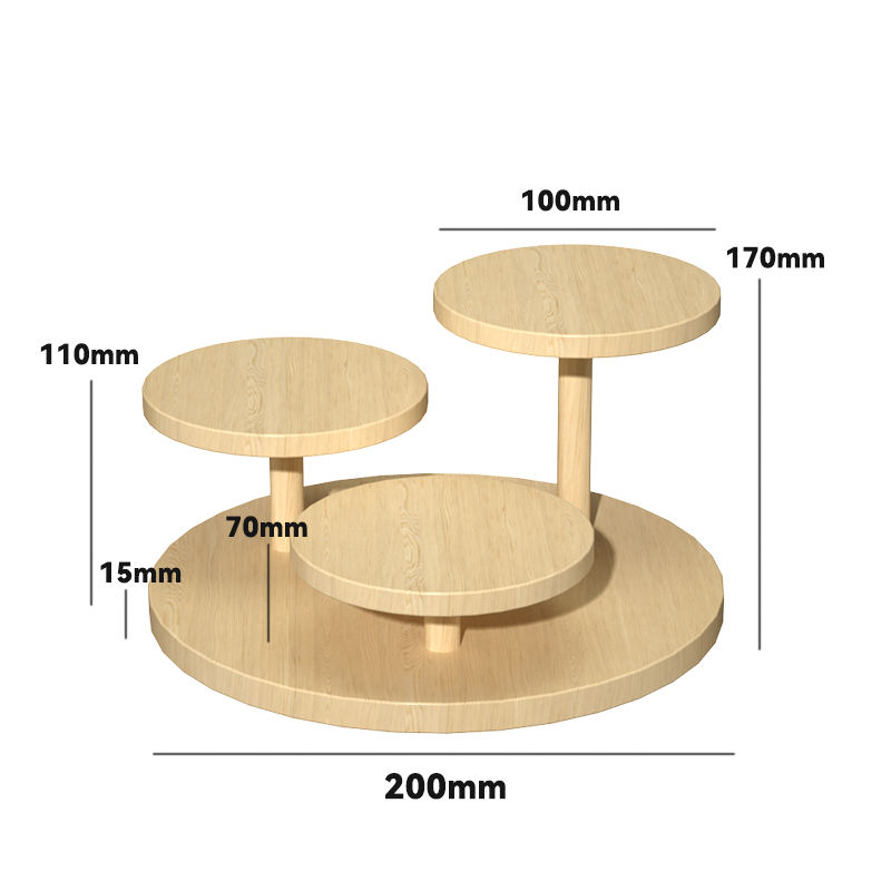 Étagère ronde en bois massif