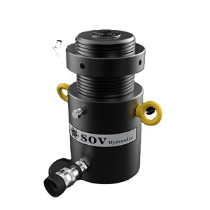 Vérin hydraulique à simple effet CLL-1506 avec écrou de blocage de retour de charge 150T pour diverses applications de charge - Product Image 4