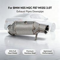 Tubo de Escape de Alto Flujo de Acero Inoxidable con Protector Térmico, Kit de Tubo de Escape para BMW N55 M2C F87 M135i 3.0T, Mejora de Rendimiento