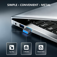 Premium Metal Gövdeli USB-C Mouse Jiggler Fare Hareketlendirici, Dizüstü Bilgisayarlar için 3 Modlu Dokunmatik Anahtarlı, Bilgisayarı Uyanık Tutan Cihaz