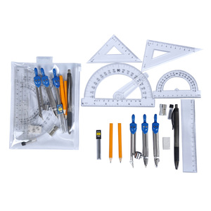 15-Piece đồ dùng học tập toàn bộ hình học scolaire la bàn văn phòng phẩm thiết lập với người cai trị và bút làm bằng kim loại và nhựa - Product Image 3