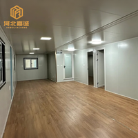 Casa Contenedor Expandible de Doble Ala, Villa de Jardín con Acabado de Madera, Cabaña para Invitados, Casa Móvil Modular Prefabricada de Instalación Rápida
