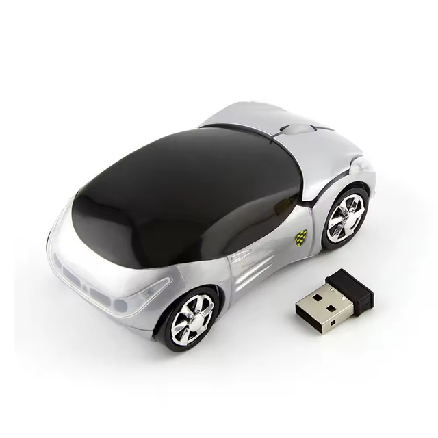 Car Shape Design Custom Logo Wireless Mouse - Mute Portable Compact Ambidextrous Cordless Mouse for Computer Laptop