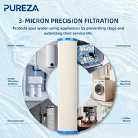 Cartucho de Filtro de Agua de Carbón Activado CTO PUREZA de 20 Pulgadas y 4.5 Pulgadas de Diámetro, Alta Capacidad para Sistemas de Purificación de Agua para Toda la Casa
