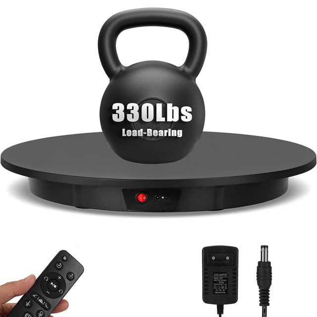 KAMPHO 60 52 40 30 22 cm Electric Motorized 360 Degree Rotating Display Stand Photography Turntable for Video Shooting Props