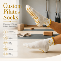 Chaussettes de Pilates personnalisées avec logo, antidérapantes, respirantes, en coton, pour femmes, avec volants, pour studio de yoga et de Pilates