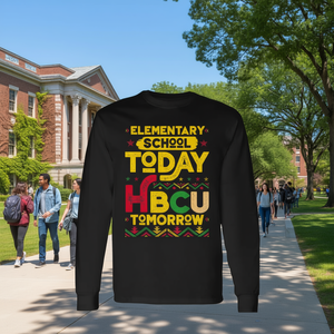 Camiseta de manga larga negra con diseño de colegio y futuro para escuela primaria, Hbcu Hoy, Mañana - Product Image 3