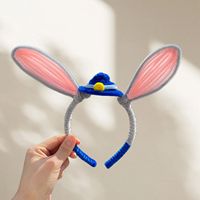 Pince à cheveux en peluche Nick Lapin Policier Zootopia, fait main, nouveau style, serre-tête unisexe avec oreilles de lapin, accessoire de tête pour parc d'attractions